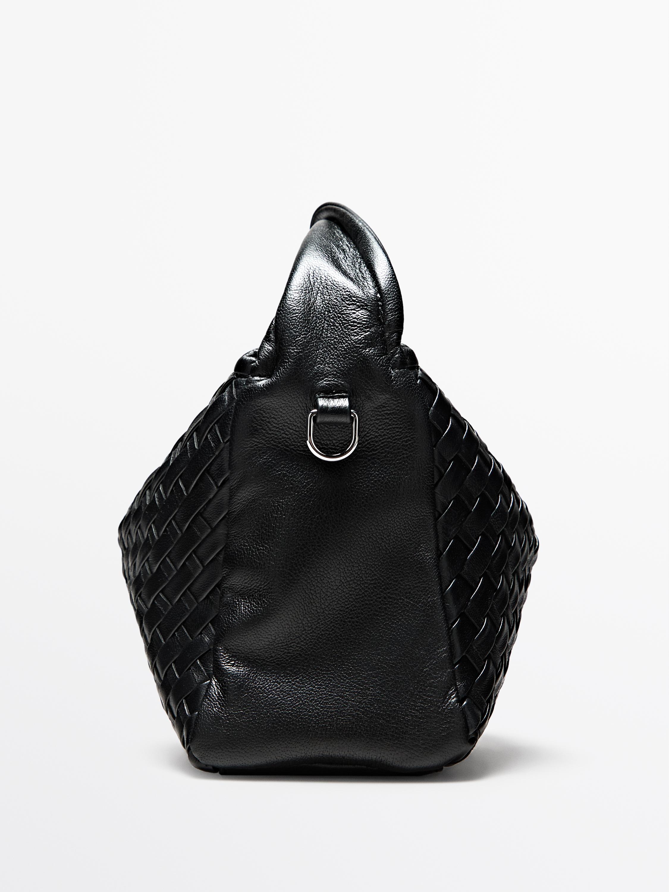 Medium woven nappa leather bag
